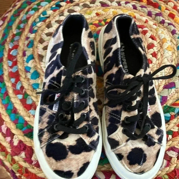 NWOT Superga animal print velvet sneakers  37 - Picture 2 of 8